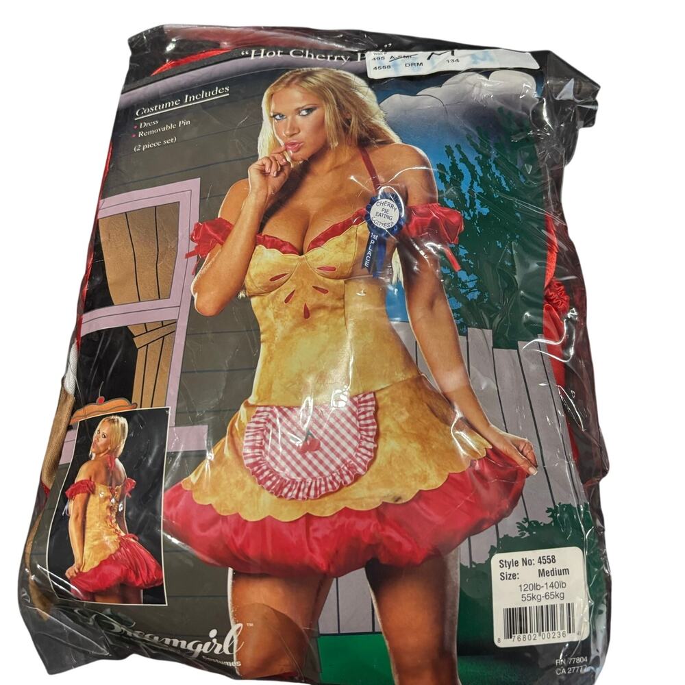 Dreamgirl Hot Cherry Pie Costume Medium Sexy Diner Waitress Halloween 4558